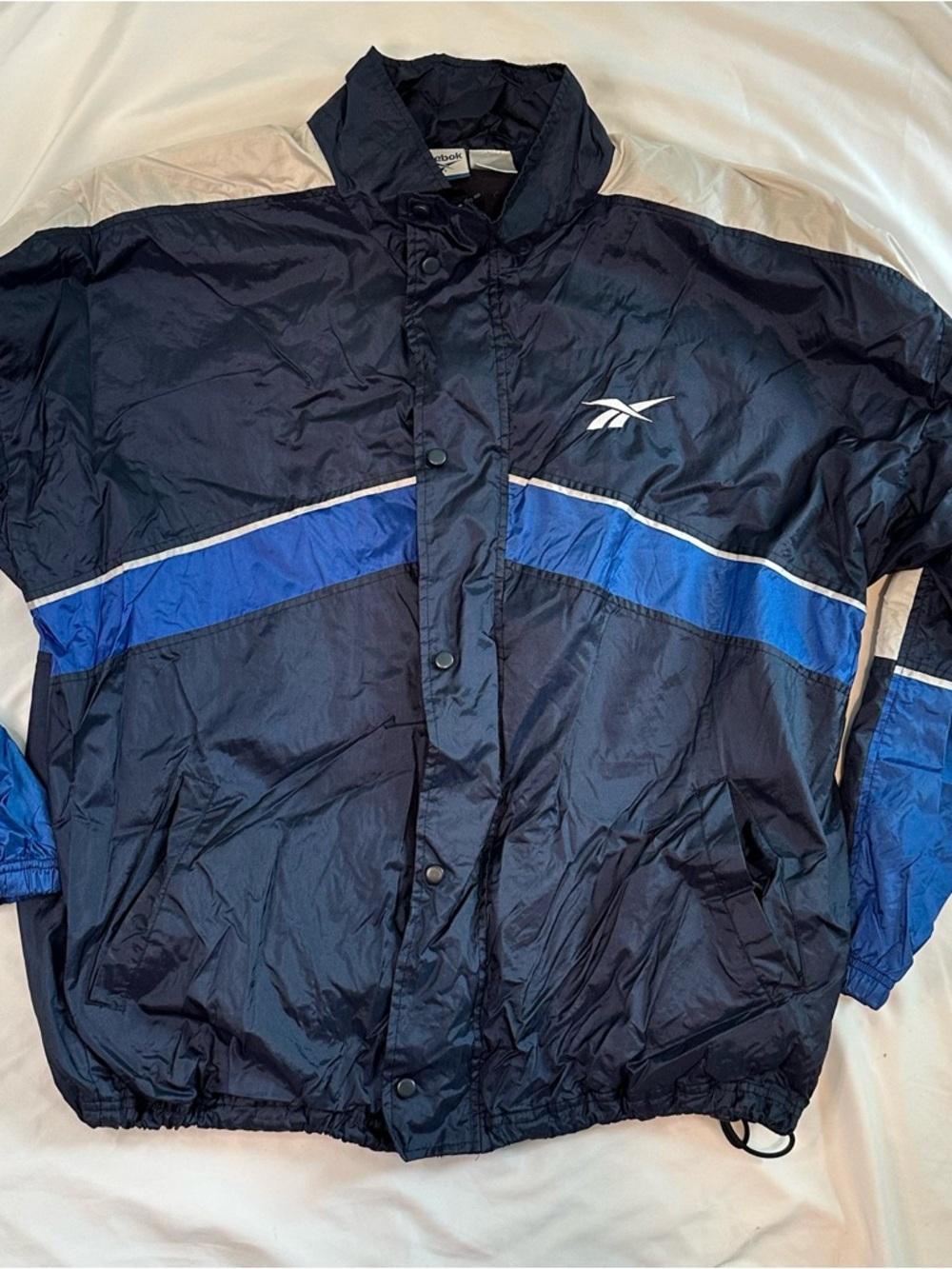 Reebok Men's Navy and Royal Blue Windbreaker Jacket